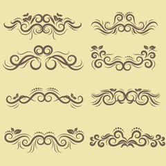 illustration of set of vintage design elements