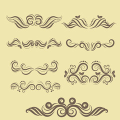 illustration of set of vintage design elements