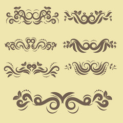 illustration of set of vintage design elements