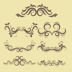 Naklejka premium illustration of set of vintage design elements