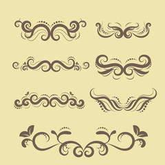 illustration of set of vintage design elements