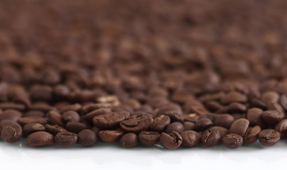 coffee beans on white table