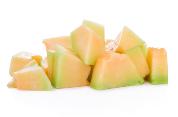 Melon slices Isolated on White Background.