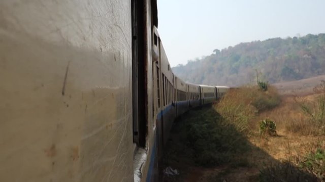 Train ride in Myanmar