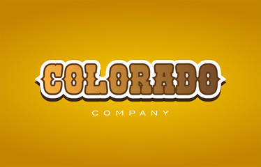 colorado western style word text logo design icon company