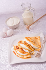 egg cake with vanillaquark