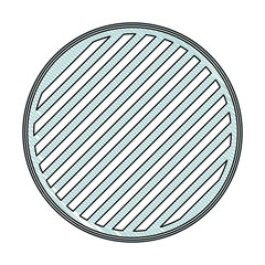 round emblem in colored crayon silhouette and striped vector illustration