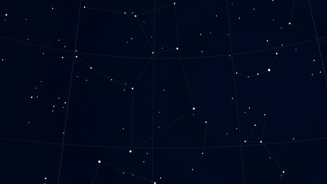 Constellation of Delphinus. Scaled star shapes
