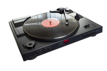 Turntable on withe background