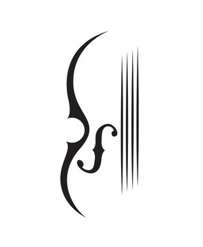 abstract monochrome illustration of violin