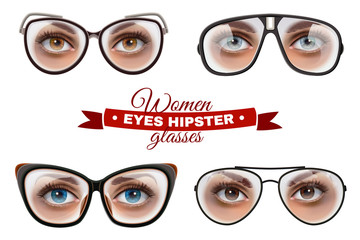 Hipster Women Glasses Set