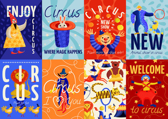 Obraz premium Circus Posters And Banners Set
