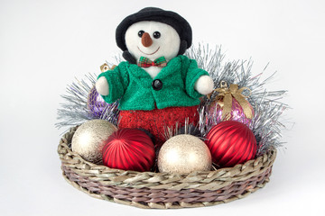 Decorations for the new year and christmas isolated on a white background.