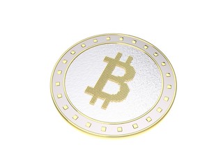 Cryptocurrency bitcoin. Isolated on white background. 3D rendering illustration.