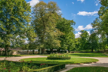 Fototapeta na wymiar Parco all'interno del castello di Cesky Krumlov, Repubblica Ceca