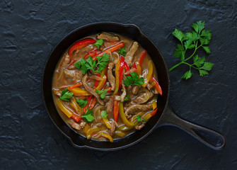 Stir fry with sage and pepper