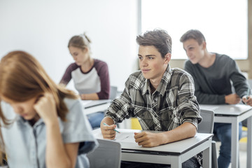 Fototapeta premium Students Doing Exam