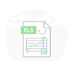 Excel file illustration icon, document with graph