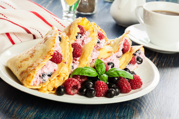 Delicious tasty homemade traditional crepes