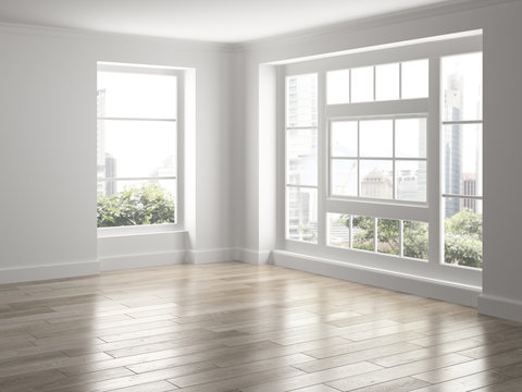 Interior empty room 3D rendering