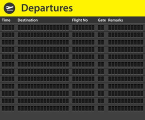 An empty airport timetable. Vector illustration of airport timetable. Airport timetable background.