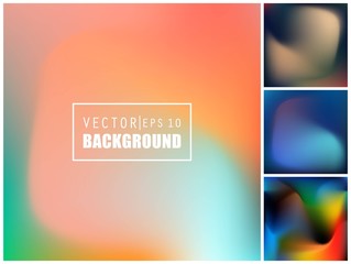 Abstract Creative concept vector multicolored blurred background set. For Web and Mobile Applications, art illustration template design, business infographic and social media, modern decoration