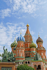 Beautiful view of St. Basil's Cathedral on Red square, Moscow, Russia.