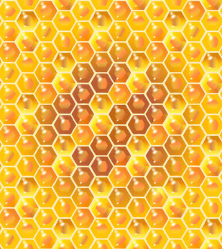 Honeycomb seamless pattern realistic vector illustration for Jewish Holiday Rosh hashanah, Sukkot Israel poster.