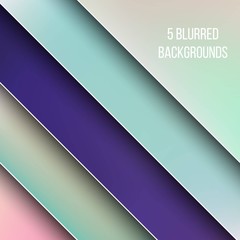 Abstract Creative concept vector multicolored blurred background set. For Web and Mobile Applications, art illustration template design, business infographic and social media, modern decoration