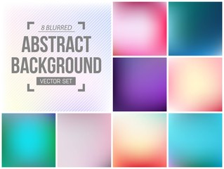Naklejka premium Abstract Creative concept vector multicolored blurred background set. For Web and Mobile Applications, art illustration template design, business infographic and social media, modern decoration