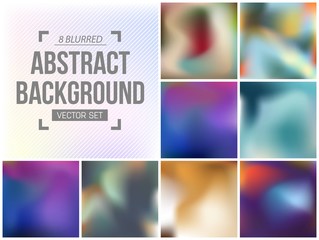 Abstract Creative concept vector multicolored blurred background set. For Web and Mobile Applications, art illustration template design, business infographic and social media, modern decoration
