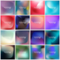 Abstract Creative concept vector multicolored blurred background set. For Web and Mobile Applications, art illustration template design, business infographic and social media, modern decoration