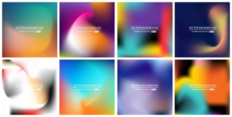 Abstract Creative concept vector multicolored blurred background set. For Web and Mobile Applications, art illustration template design, business infographic and social media, modern decoration