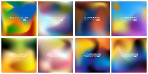 Abstract Creative concept vector multicolored blurred background set. For Web and Mobile Applications, art illustration template design, business infographic and social media, modern decoration