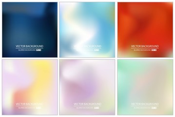 Abstract Creative concept vector multicolored blurred background set. For Web and Mobile Applications, art illustration template design, business infographic and social media, modern decoration