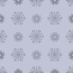 Snowflakes christmas pattern. Winter new year background.