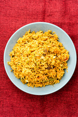 Tasty Indian food basmati rice on a plate
