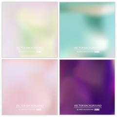 Abstract Creative concept vector multicolored blurred background set. For Web and Mobile Applications, art illustration template design, business infographic and social media, modern decoration