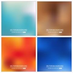 Abstract Creative concept vector multicolored blurred background set. For Web and Mobile Applications, art illustration template design, business infographic and social media, modern decoration