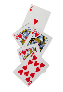 Playing cards flush isolated