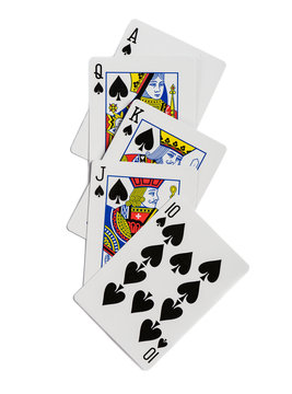 Playing cards flush isolated