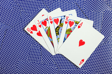 Playing cards flush