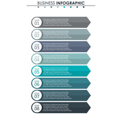 Business data, chart. Abstract elements of graph, diagram with 8 steps, strategy, options, parts or processes. Vector business template for presentation. Creative concept for infographic