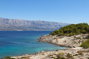 Landscape with sea and mountains