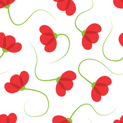 corn poppy seamless pattern