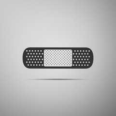 Medical bandage plaster icon isolated on grey background. Flat design. Vector Illustration