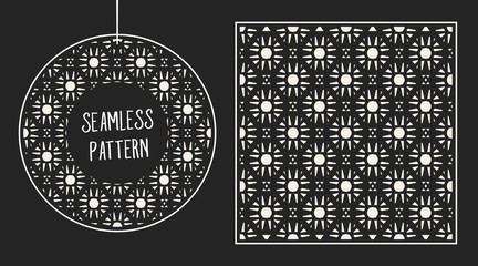 Fototapeta premium Abstract concept vector monochrome geometric pattern. Black and white minimal background. Creative illustration template. Seamless stylish texture. For wallpaper, surface, web design, textile, decor.
