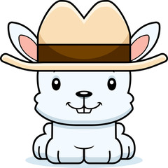 Cartoon Smiling Cowboy Bunny