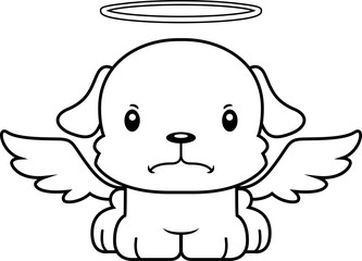 Fototapeta na wymiar Cartoon Angry Angel Puppy