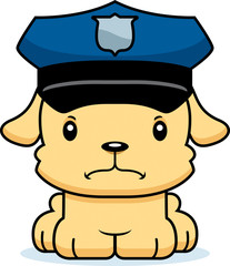 Cartoon Angry Police Officer Puppy